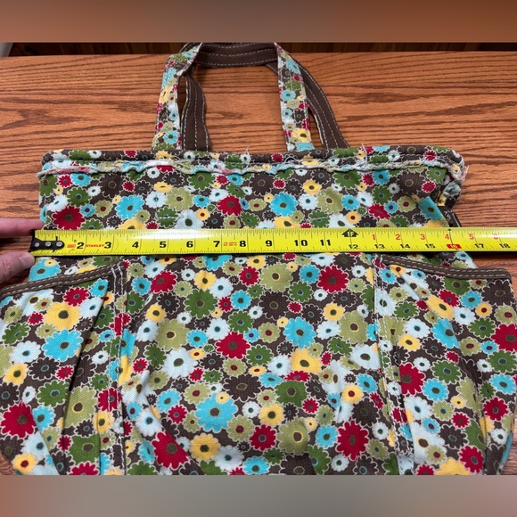 THIRTY ONE Retro Metro Tote Bag Windsor Bouquet Floral Multicolor Canvas Retired - Picture 3 of 10
